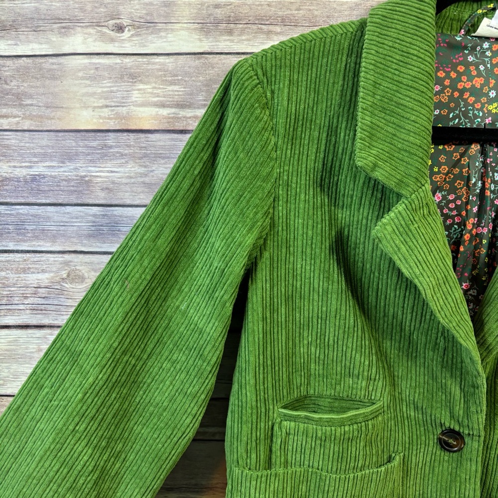 Ivy Jane Varying Wale Corduroy Green Jacket - Picture 3 of 6